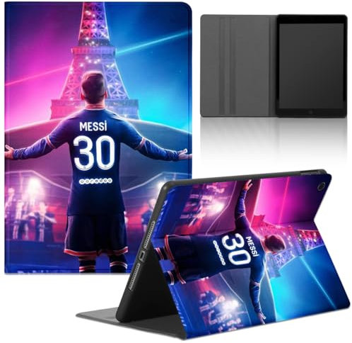 Fútbol Funda para Samsung Galaxy Tab A8 10,5 2022/2021 SM-X200/X205,Carcasa TPU Silicona Función de Soporte Cubierta Protectora Delgada con Soccer Fútbol Estrella 10 Patrón Diseño Tablet Case, Motif