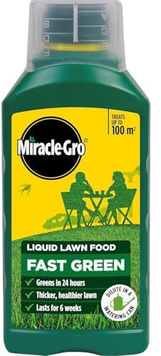 Miracle-Gro Fast Green Liquid Lawn Feed Concentrate 1L | Rapid Greening Formula for Thicker, Healthier Grass | Concentrated Lawn Treatment for Deep Green Results in 24 Hours