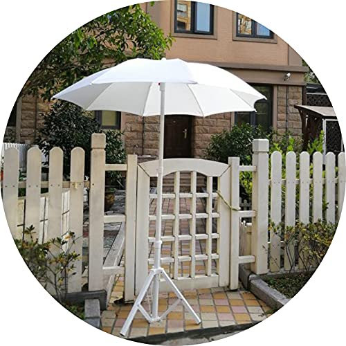 Sonnenschirme Φ1,6 m runder Strandschirm, weißer Gartenschirm für den Außenbereich, UV-beständiger Terrassenschirm, Sonnenschutz, Balkon, Swimmingpool, Terrasse, Innenhof, Sonnenschirm, mit dreieckig