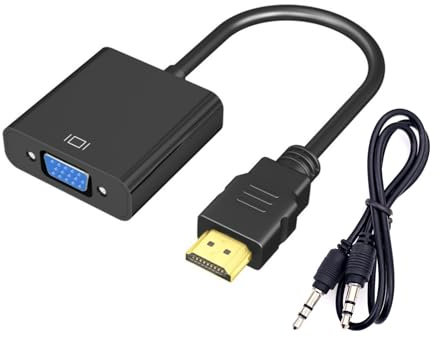 JZK 1080P HDMI zu VGA Adapter, vergoldetes HDMI Stecker zu VGA Buchsenkabel für Computer, Laptop, PC, Desktop, Monitor, Projektor Display, HDTV, TV-Box