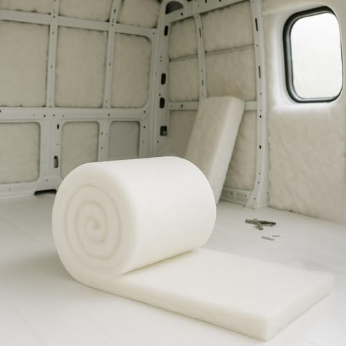 MHG Living Campervan Insulation Roll - 4M x 370mm x 110mm - Itch-Free Thermal Polyester - Moisture Resistant, Eco-Friendly Loft, Roof & Wall Insulation for Vans, Sheds & Homes