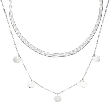 Purelei Ilalo & Kalea Ketten-Set – 2-teiliges Schmuckset mit Schlangen-Choker und Coin-Kette – Edelstahl, wasserfest, verstellbare Längen 35–45 cm – Gold/Silber/Roségold