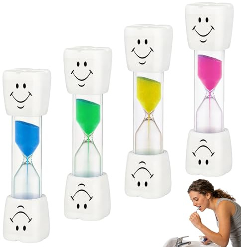 4 Stück Sanduhr Zähneputzen Kinder, Multicolor 3 Minuten Timer für Kinder Zähneputzen, Bunte Eieruhr & Teeuhr für Küche Kochen Backen Bad Spiele und Zeitmanagement