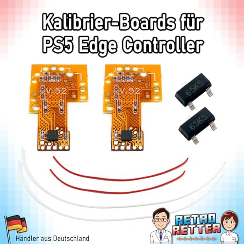 RetroRetter 2x Hall Effect TMR Kalibrierboard für PlayStation 5 / PS5 Edge Controller - Sticks kalibrieren Analog