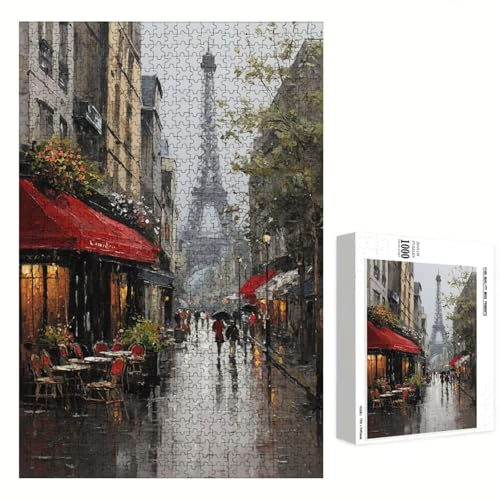 1500 Teile Puzzle für Erwachsene, Paris & Straßenansicht, Robustes Holz Puzzle mit Perfekter Passform,87x57 cm, Inklusive Poster, Geschenk & Wanddeko, Nicht für Kinder unter 14 Jahren P3#1129