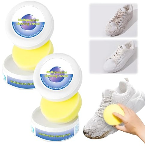 2026 NeuSchuhe Reinigungscreme, Multi-functional Trockenreinigung Sneaker Reiniger Wildleder Reiniger und Schuhreiniger Weiße Schuhe, Weisse Schuhreiniger für alle Oberfläch (2 Box)
