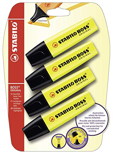 STABILO - Textmarker - BOSS ORIGINAL - 4er Pack - gelb