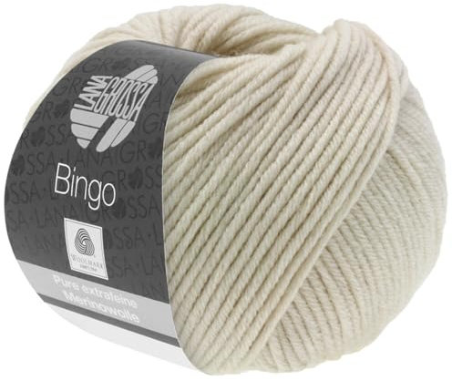 LANA GROSSA Bingo | Extrafeine Merinowolle waschmaschinenfest und filzfrei | Handstrickgarn aus 100% Schurwolle (Merino extrafein) | 50g Wolle zum Stricken & Häkeln | 80m Garn FB 152