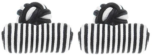 HONEY BEAR 1 Paar Herren/Damen Seide Stoff Knoten Seidenknoten Zylinder Manschettenknöpfe für Hemd/Kleid zum,MEHRWEG (schwarz)