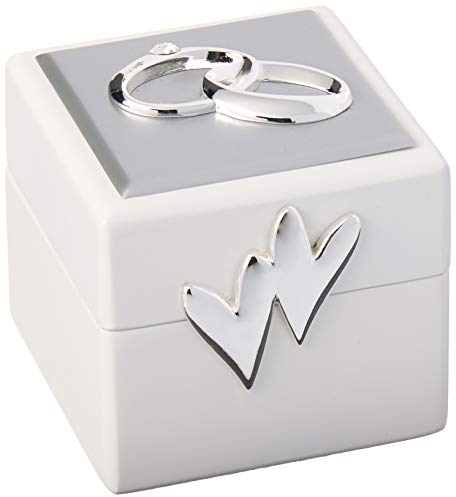 Elegance Ehering-Box mit Doppelringen, Silber