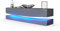 Vladon Lowboard City, Made in Germany, TV-Kommode mit Sockelelement, 1 offenem Fach und 3 Schubkästen, Schwarz Hochglanz/Grau Hochglanz, inkl. LED-Beleuchtung (178 x variabel x 39 cm)