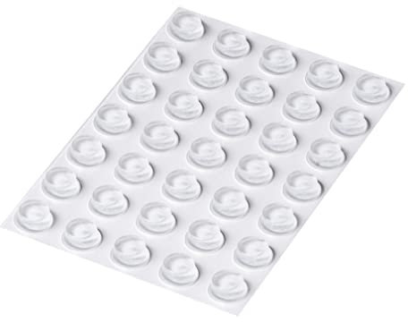 Happy Bananas Self Adhesive Rubber Feet, Clear Flat Topped Bumper Pads for Furniture, Glass, Ornaments, Crafts - 10mm x 4mm (35)