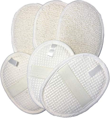 6 Stück/Set 10,9 x 14 cm natürliches Peeling-Gesichtskörper-Pad Luffa-Schwamm Gesichtsbürste – Duschschrubber – Körperbad Spa für Männer und Frauen, erneuerbare Ressourcen – 6 Stück