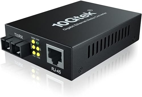 ipolex Gigabit Ethernet Medienkonverter, 1,25G Dual SC Port, SC Glasfaser auf Kupfer RJ45 Glasfaser MMF Medienkonverter für 10/100/1000Base-TX auf 1000Base-SX, bis zu 550m. 1-Pack