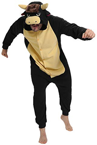 Guturris Tutina per Animali Donne Adulte Uomo Costume per Cosplay di Animali Pigiama di Halloween Homewear Nero L