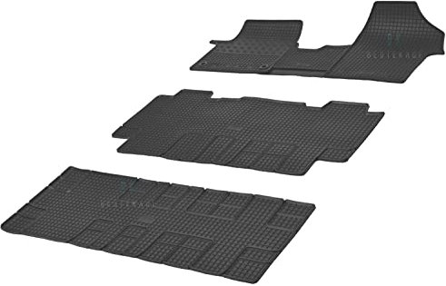 Gummimatten Fußmatten Gummifußmatten RIGUM geeignet für Citroen Spacetourer 9-Sitzer ab 2016 / Perfekt angepasst + Magic Eraser