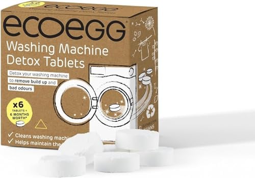 Ecoegg Washing Machine & Dishwasher Cleaner | Detox Tablets - 6 Month Supply | Deep Clean, Odour Removal | Fits All Machines | Cost-Effective | De-Scales
