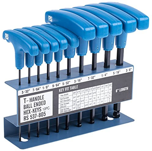 RS PRO zöllig Innensechskant-Schlüssel, Satz 10-teilig 3/32 → 3/8Zoll T-Griff lang