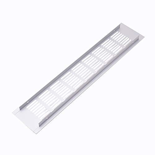 MroMax Air Vent 80mmx400mm Ventilation Grille Aluminum Alloy Louvered Grill Cover for Cabinet Sink Kitchen Stove Bathroom Door Aluminum Alloy Rectangle 1pcs
