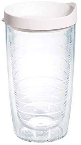 Tervis Clear & Colorful 16oz Insulated Tumbler, Tritan, White Lid