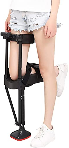 Joyfitness Lenkbarer Knie-Walker, Teleskop-Walker Mit Einem Bein, rutschfeste Krücken Knie-Single-Leg-Krücken Für Knöchelfrakturen, Verstauchungen, Wade