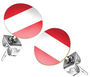 Taffstyle Ohrstecker Ohrringe Fahne Fussball EM WM Länderflagge Fanartikel Land Flagge Schmuck Herren Damen Österreich