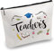 CREATCABIN Teacher Survival Kit Leinwand Make-Up-Taschen Kosmetische Mehrzweck-Stift-Etui Toilettenartikel Lustige Reisetasche Mit Reißverschluss Geschenke Lehrer Für Frauen Mädchen Urlaub 10 x 7 Zoll