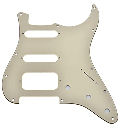 KAISH Northwest Guitars Pickguard für Stratocaster, 11 Löcher, 2 Schrauben, runde Ecken, Humbucking, Tonabnehmer, passend für American Fender Strat, cremefarben, 3-lagig