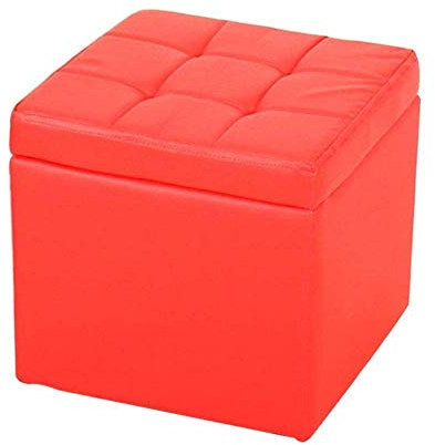 YGCBL Multifunktionaler Tragbarer Stiefhocker, Fußhocker Home Lager-Sofa-Sitz,Rot,40 * 40 * 40 cm