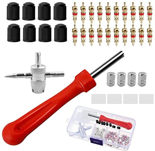 Lanjue Tyre Valve Repair Kit, Schrader Valve Tool Valve Core Remover Tool for Car Bicycle Auto