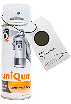uniQum Autolack Spraydose für Auto fürs FORD OLIVE MAT NATO FLS Autolack Reparatur 400 ml