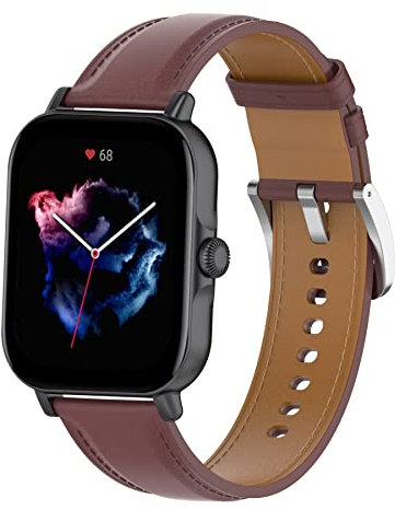 MIJOBS Lederband Kompatibel mit Amazfit GTS4/GTS3/GTS2/GTS 2e/GTS 2 Mini, Armband für Amazfit Bip 3/3 Pro/Bip U/Bip U Pro/Bip S/Bip S Lite, 20mm Uhrenzubehör