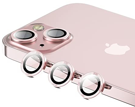 Phoneaura [[6 Stück Für Apple iPhone 13 und iPhone 13 Mini Kameraschutz Glas Kameraglas Linsenschutz Objektivglas Aluminium Linse mit Schutzfolie