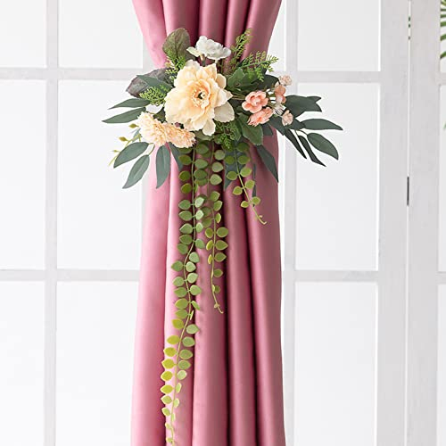 NSXIN Hochzeitsbogen Blumen-Set Künstliches Pfingstrosenbogen Deko, Krawatte Hochzeit Traubogen Künstlich Rosen Dekoration für Hochzeit, Bogen(Champagner Pfingstrosen)