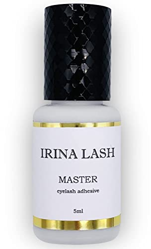 Haar zu Haar Wimpernkleber Volumen Master, Zulassung im Gesundheitswesen, Schnelles Trocknen in 1 Sek., hält 7 Wochen, 5 ml schwarz für Verlängerungen - Irina Lash