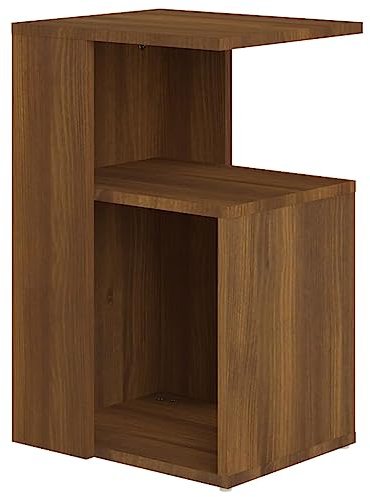 vidaXL Mesa Auxiliar Sala de Estar Salón Sofá Café Mesita Centro Lateral Muebles Mobiliario Habitación Madera Contrachapada Marrón Roble 36x30x56 cm
