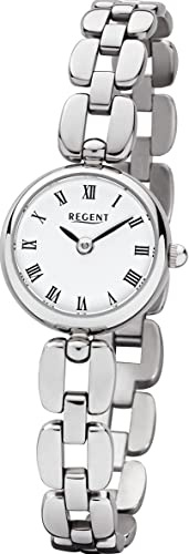 REGENT Damenuhr Quarz Ringband rund 20mm klein F-1403 (Stahl römisch)