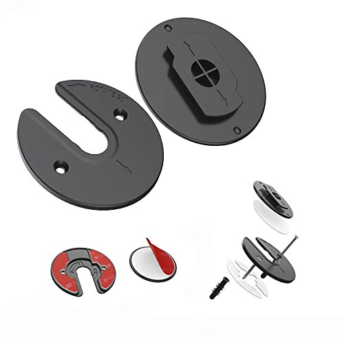 WiFi Router Wall Mount Supports Set-Top Box/Mac Mini/Apple TV Box/Optical Cats/Switch/Hard Drive/Mobile Power/Tablet Storage (Black, 1 Piece) UWM02-2