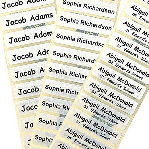 Nametape Express - 200 Pre-Cut Printed Name Tapes/Labels Iron-ON School Uniform Tags Pre-Cut nametapes (200)
