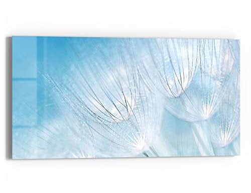 DEQORI Glasbild Echtglas | Motiv Blühender Löwenzahn | horizontal einteilig 60x30 cm | schöne Dekoration | Wandbild für Wohnzimmer, Schlafzimmer, Flur & Küche | moderne Wanddeko