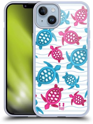 Head Case Designs Tortuga Impresiones Marinas Caso de Gel Suave Compatible con Apple iPhone 14 Plus