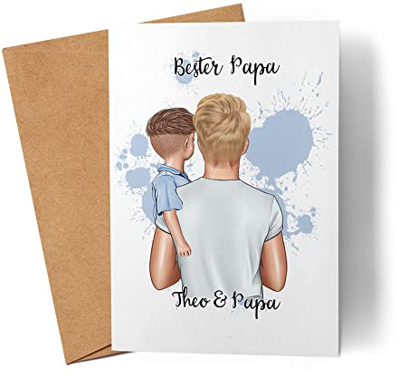 Kiddle-Design Vater Karte Vatertag Personalisiert für Papa Sohn Baby Geschenk Kinder Väter Geschenk Papatag Vatertagskarte