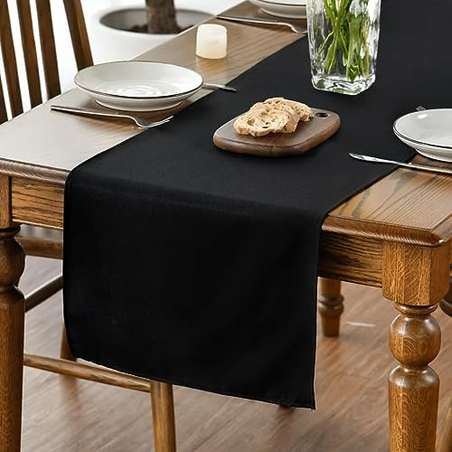 Artoid Mode Schwarz Halloween Tischläufer, Herbst Abwaschbar Küche Esstisch Tisch Dekoration Drinnen Urlaub Party Dekor 40x140 cm