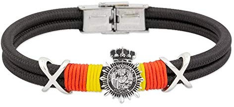 Pulsera colección Soul acero inox. rodiado Cuerpo Nacional de Policía bandera España cuerda doble