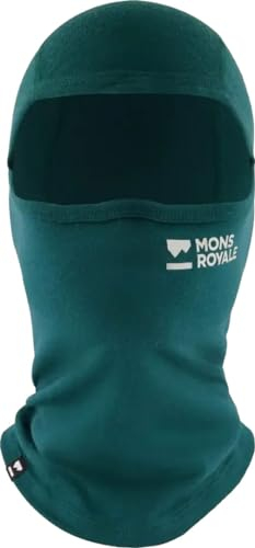 Mons Royale B3 Balaclava Grün - Merino Weiche funktionelle Merino Sturmhaube, Größe L/XL - Farbe Evergreen