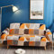 Sofaschoner Orange Gelb Sofaüberwurf Weich Spandex Sofaschoner rutschfest Couch Überwurf Waschbare Sofa Überzug Sofabezug mit Elastischen Riemen Sofabezug L Form Pflegeleicht 4 Sitzer