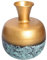 Riess Ambiente Handgefertigte Deko Vase Abstract Orient 40cm Gold rund Metall Patina Blumenvase Trockenblumenvase Dekoration Deko Objekt Metalldekoration