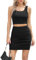 Missufe Damen 2 Teiler Outfits Ärmelloses Crop Tank Top und Minirock Bleistiftrock Set Sommer Zweiteiliger Anzug (schwarz, groß)