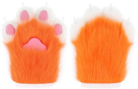 hbbhml Kunstpelz Pelzige Katze Kralle Handschuhe Fuchs Pfoten Fäustlinge