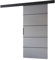 MINIO go for it - Porte Coulissante Interieur, Système Porte Coulissante PRIM 1K, Porte Interieur, Portes Coulissantes - Barre Décorative, Panneau Supérieur (Gris/Noir, 86 x 205 x 1,6 cm)